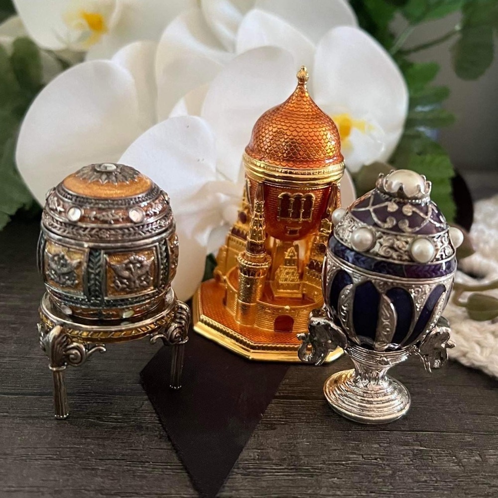 SET OF 3 TRINKET EGGS